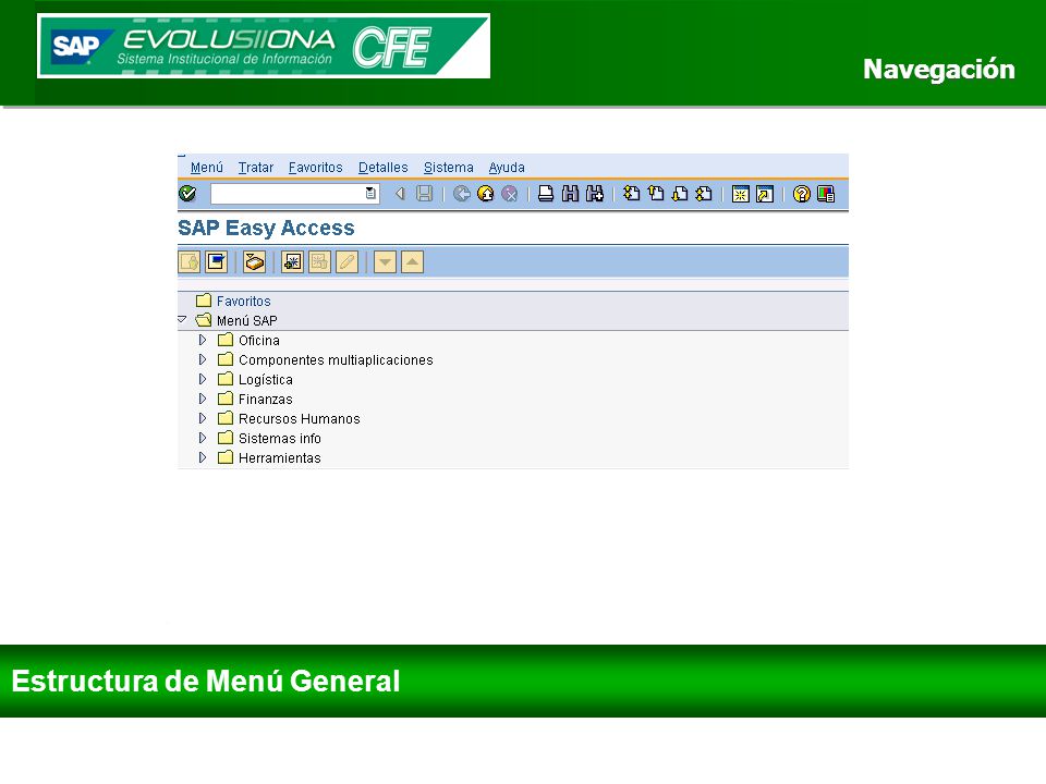 Estructura de Menú General