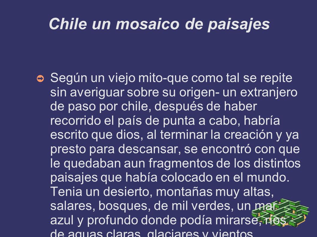 Chile un mosaico de paisajes