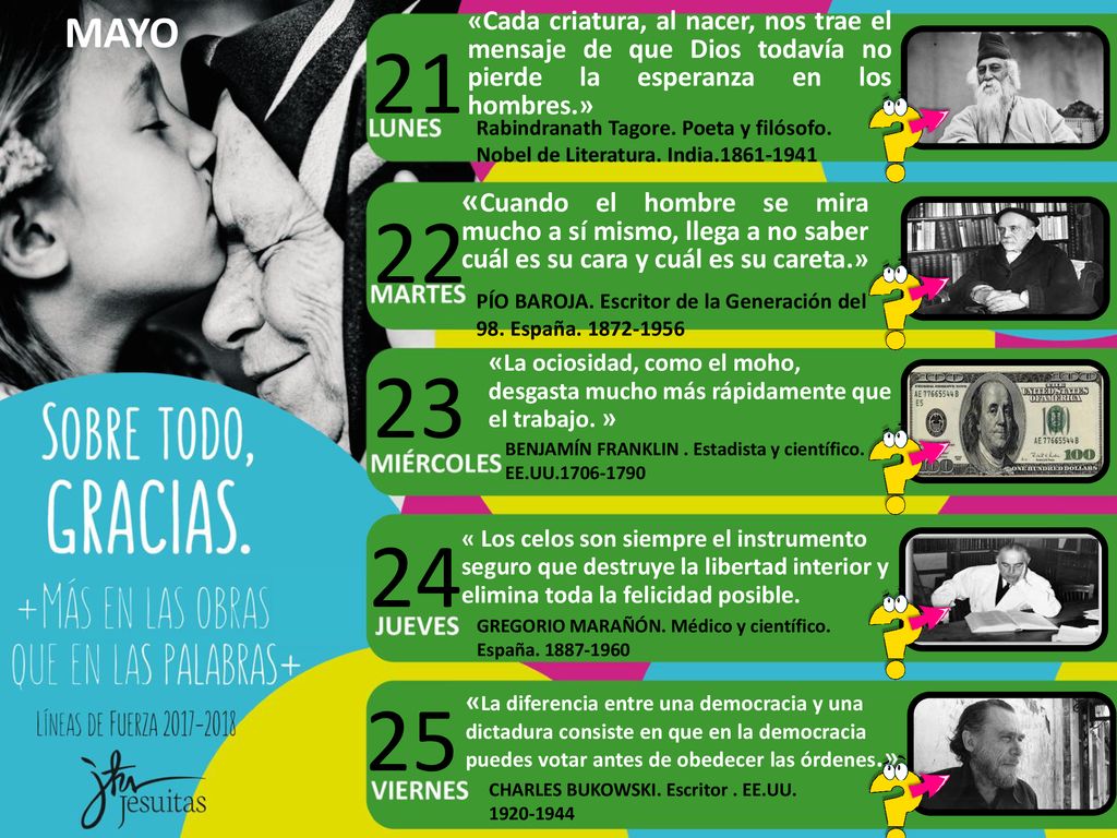 MAYO «Cada criatura, al nacer, nos trae el mensaje de que Dios todavía no pierde la esperanza en los hombres.»