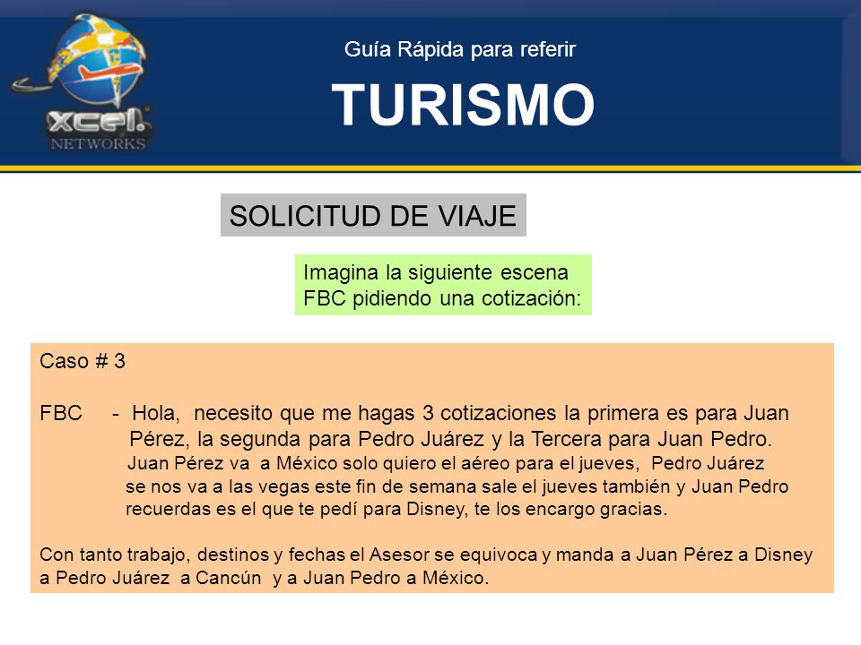 TURISMO SOLICITUD DE VIAJE Guía Rápida para referir