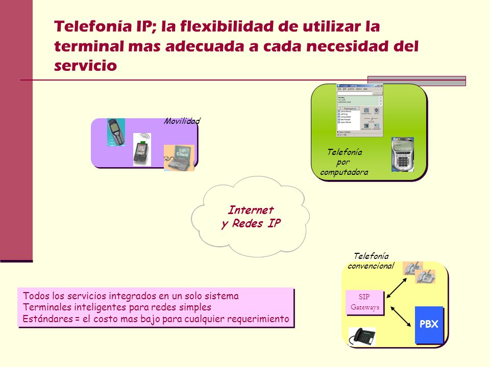 Telefonía IP; la flexibilidad de utilizar la terminal mas adecuada a cada necesidad del servicio