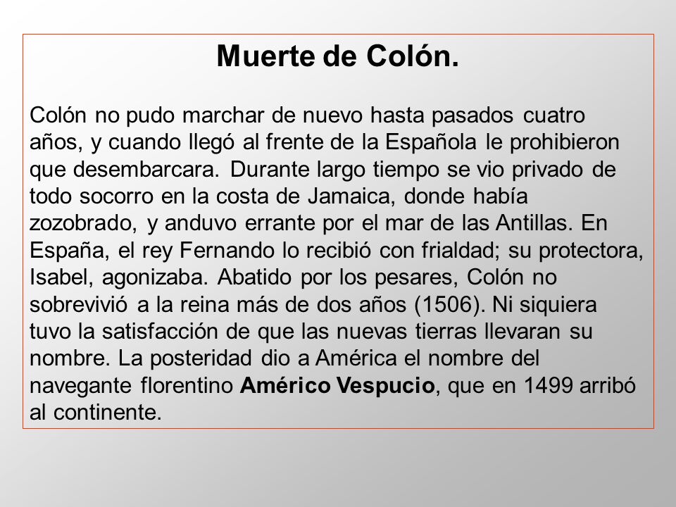 Muerte de Colón.
