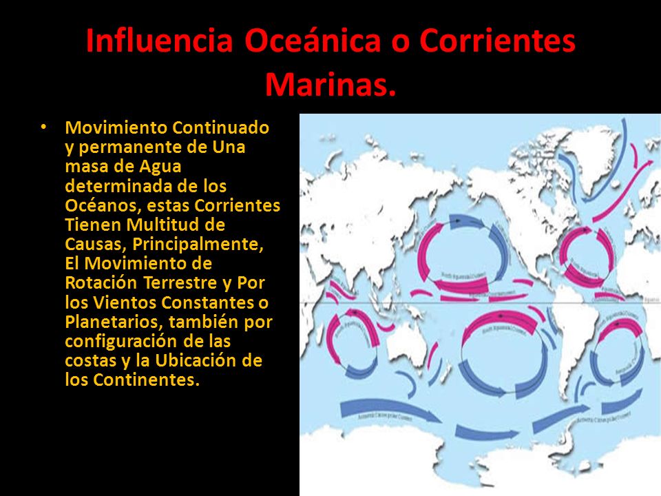 Influencia Oceánica o Corrientes Marinas.