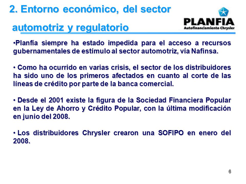 2. Entorno económico, del sector automotriz y regulatorio