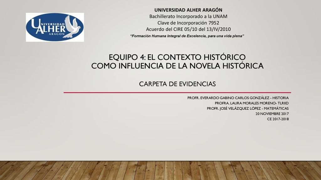 UNIVERSIDAD ALHER ARAGÓN. Bachillerato Incorporado a la UNAM. Clave de Incorporación Acuerdo del CIRE 05/10 del 13/IV/2010.