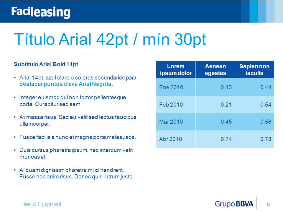 Título Arial 42pt / mín 30pt Subtítulo Arial Bold 14pt