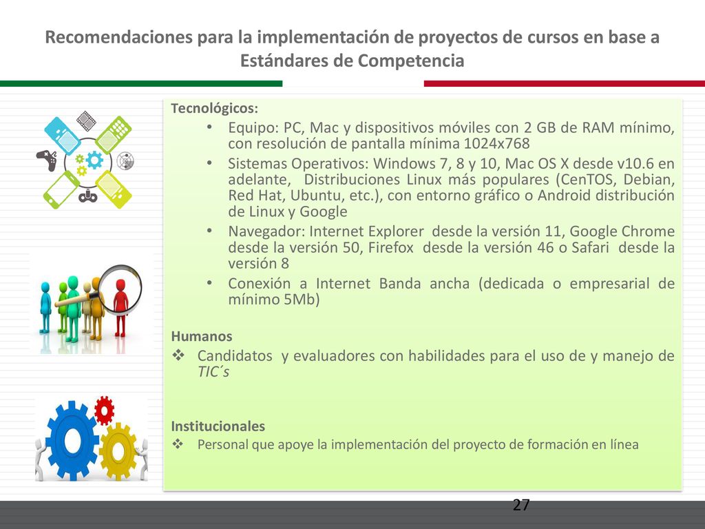 Recomendaciones para la implementación de proyectos de cursos en base a Estándares de Competencia