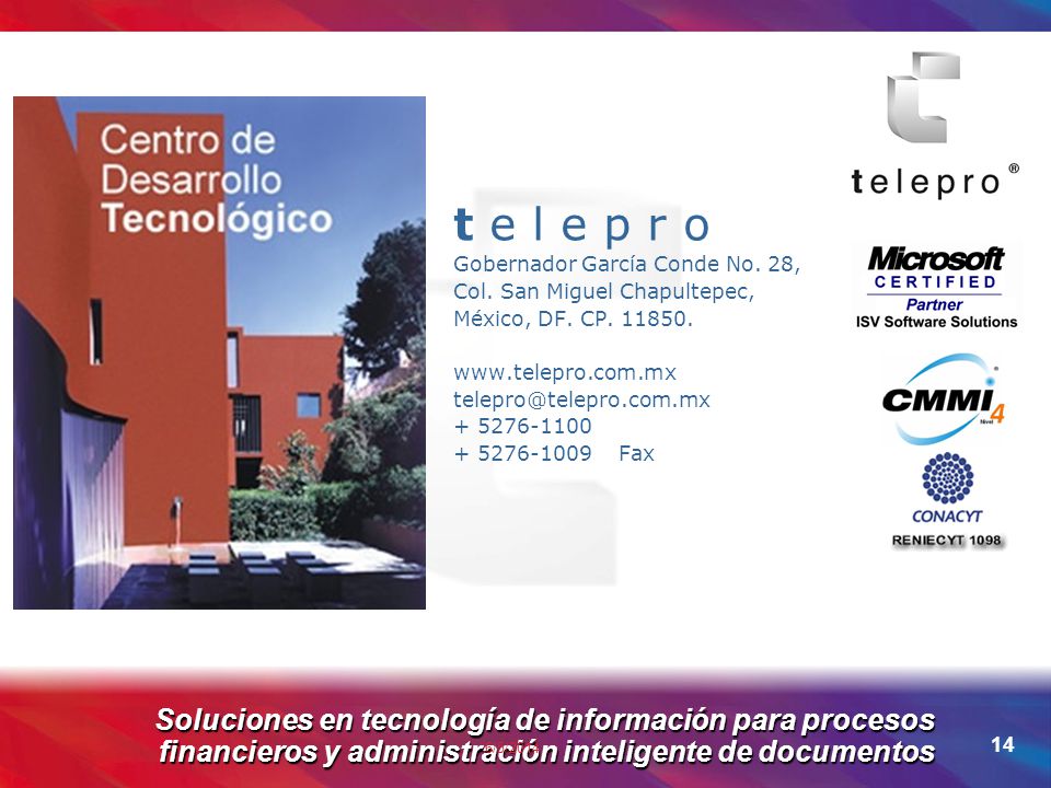 t e l e p r o Gobernador García Conde No. 28,