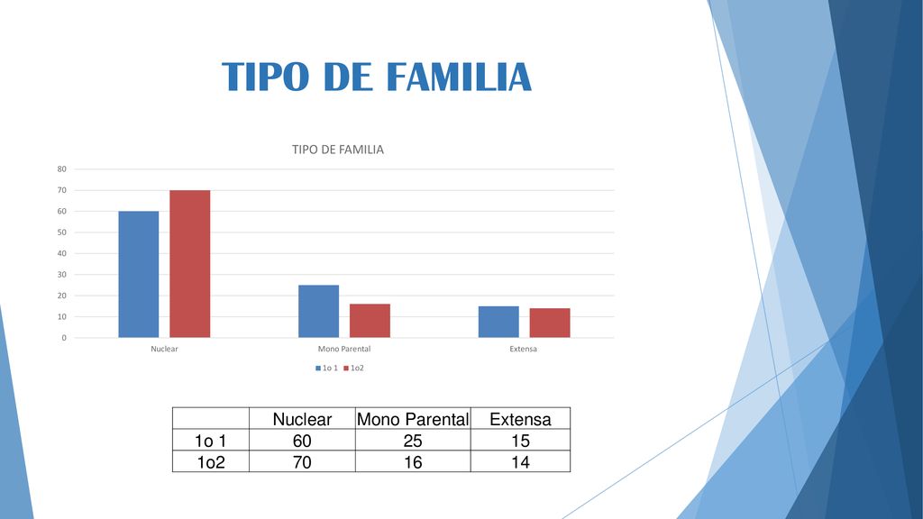 TIPO DE FAMILIA Nuclear Mono Parental Extensa 1o o