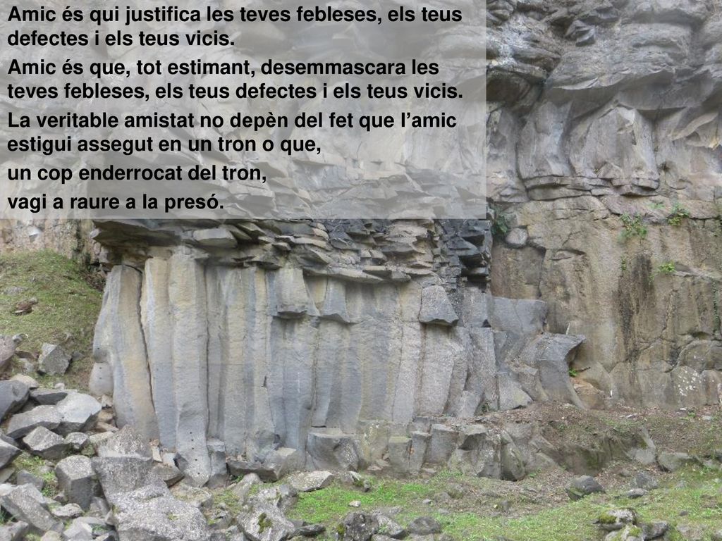 Amic és qui justifica les teves febleses, els teus defectes i els teus vicis.