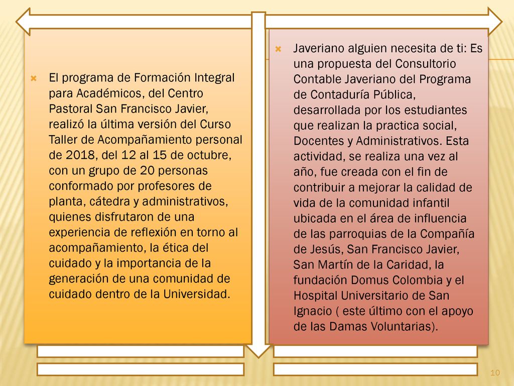 El programa de Formación Integral para Académicos, del Centro Pastoral San Francisco Javier, realizó la última versión del Curso Taller de Acompañamiento personal de 2018, del 12 al 15 de octubre, con un grupo de 20 personas conformado por profesores de planta, cátedra y administrativos, quienes disfrutaron de una experiencia de reflexión en torno al acompañamiento, la ética del cuidado y la importancia de la generación de una comunidad de cuidado dentro de la Universidad.