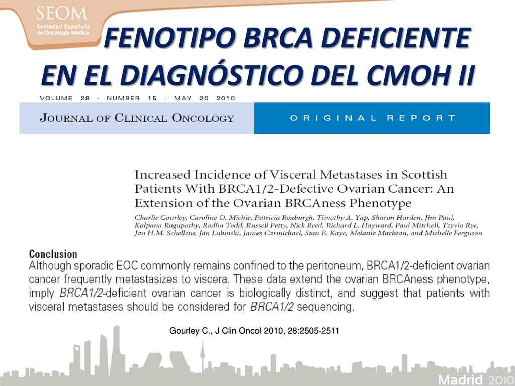 FENOTIPO BRCA DEFICIENTE EN EL DIAGNÓSTICO DEL CMOH II