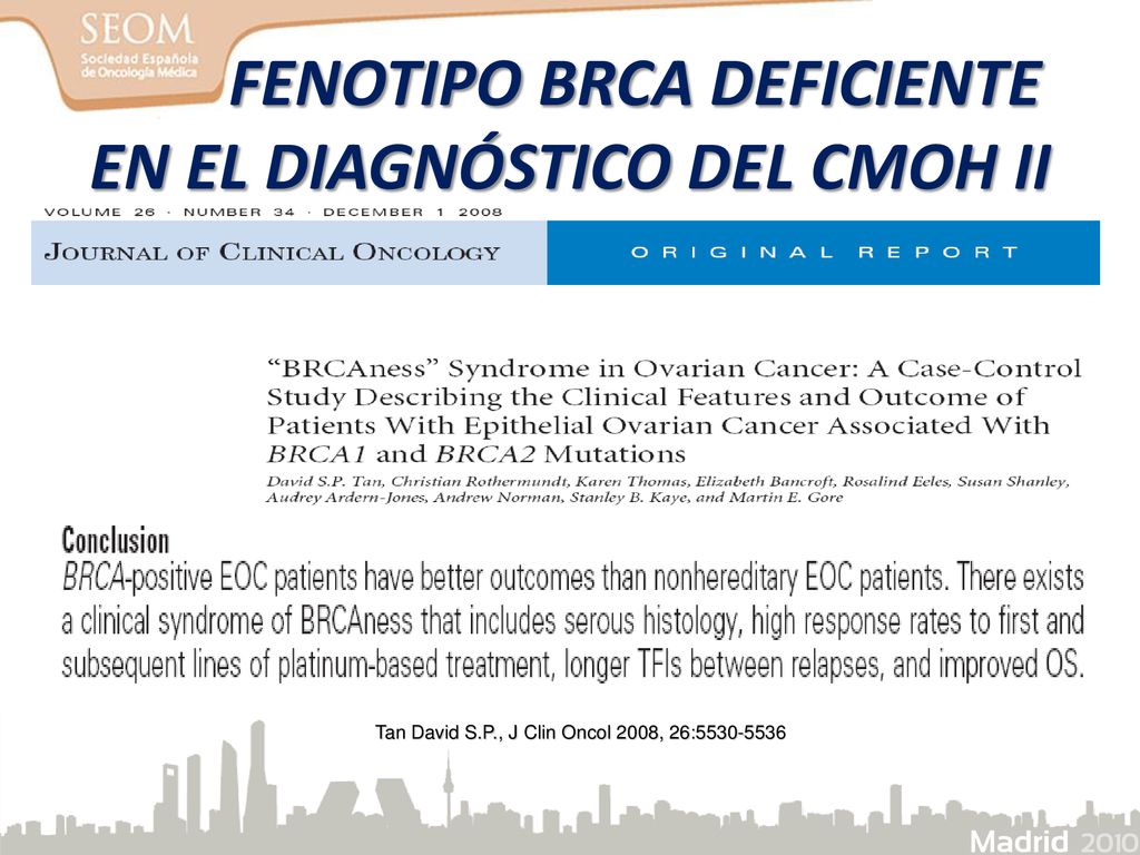 FENOTIPO BRCA DEFICIENTE EN EL DIAGNÓSTICO DEL CMOH II