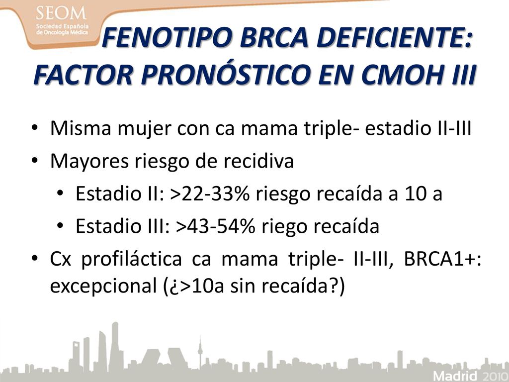 FENOTIPO BRCA DEFICIENTE: FACTOR PRONÓSTICO EN CMOH III