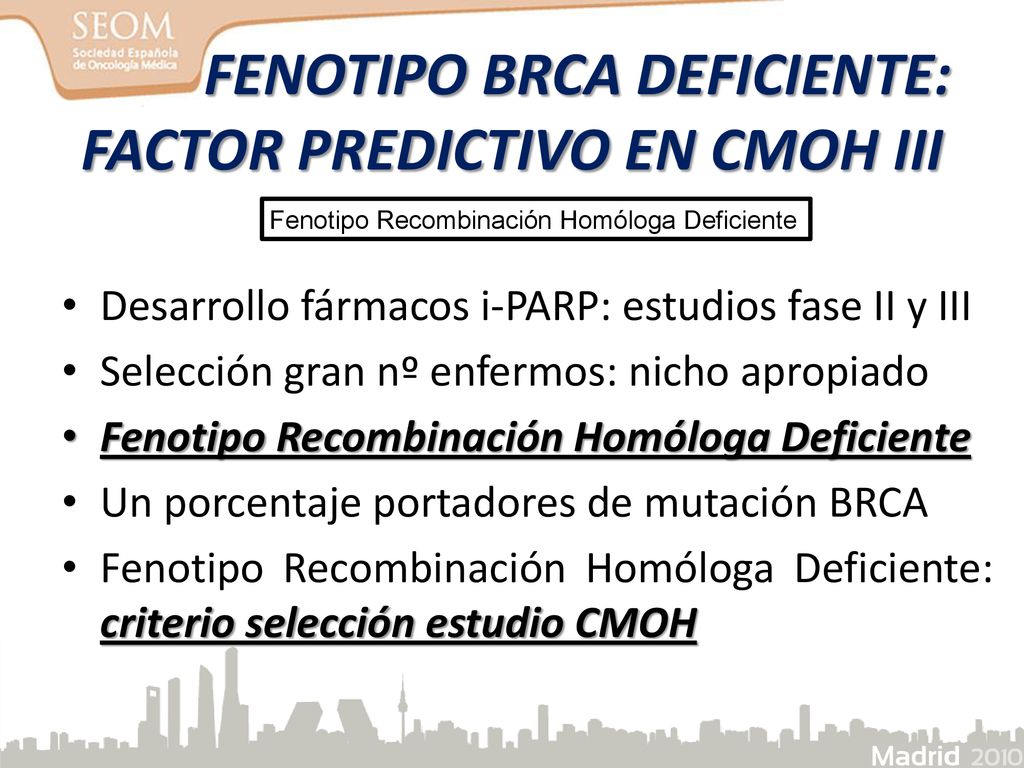 FENOTIPO BRCA DEFICIENTE: FACTOR PREDICTIVO EN CMOH III