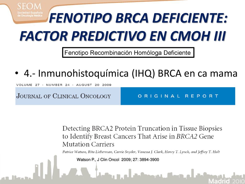 FENOTIPO BRCA DEFICIENTE: FACTOR PREDICTIVO EN CMOH III