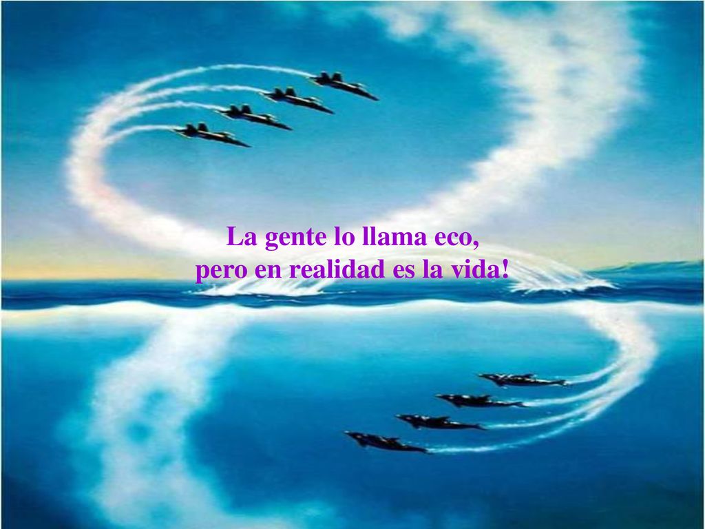 La gente lo llama eco, pero en realidad es la vida!
