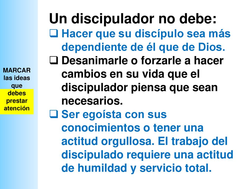 MARCAR las ideas que debes prestar atención