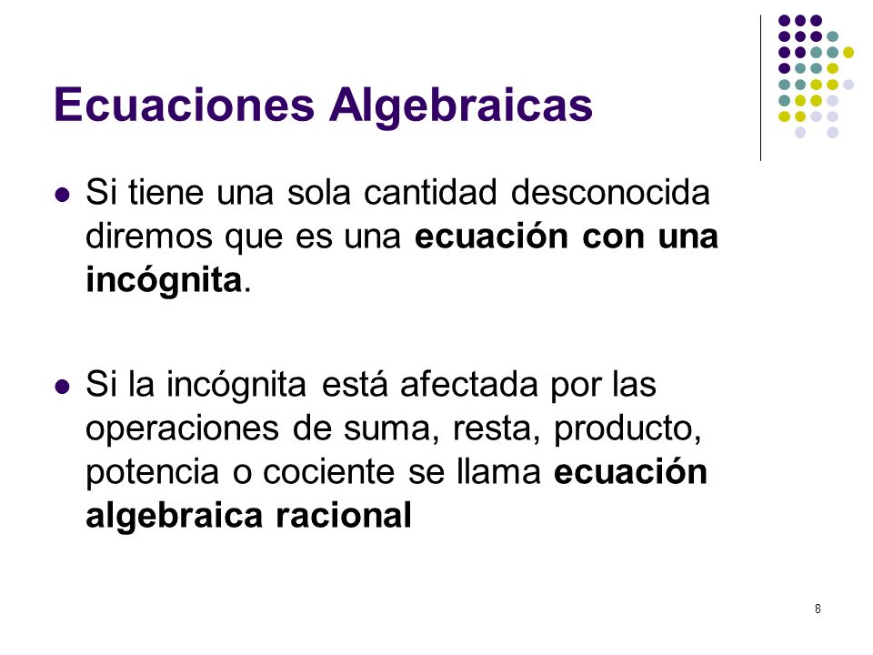 Ecuaciones Algebraicas