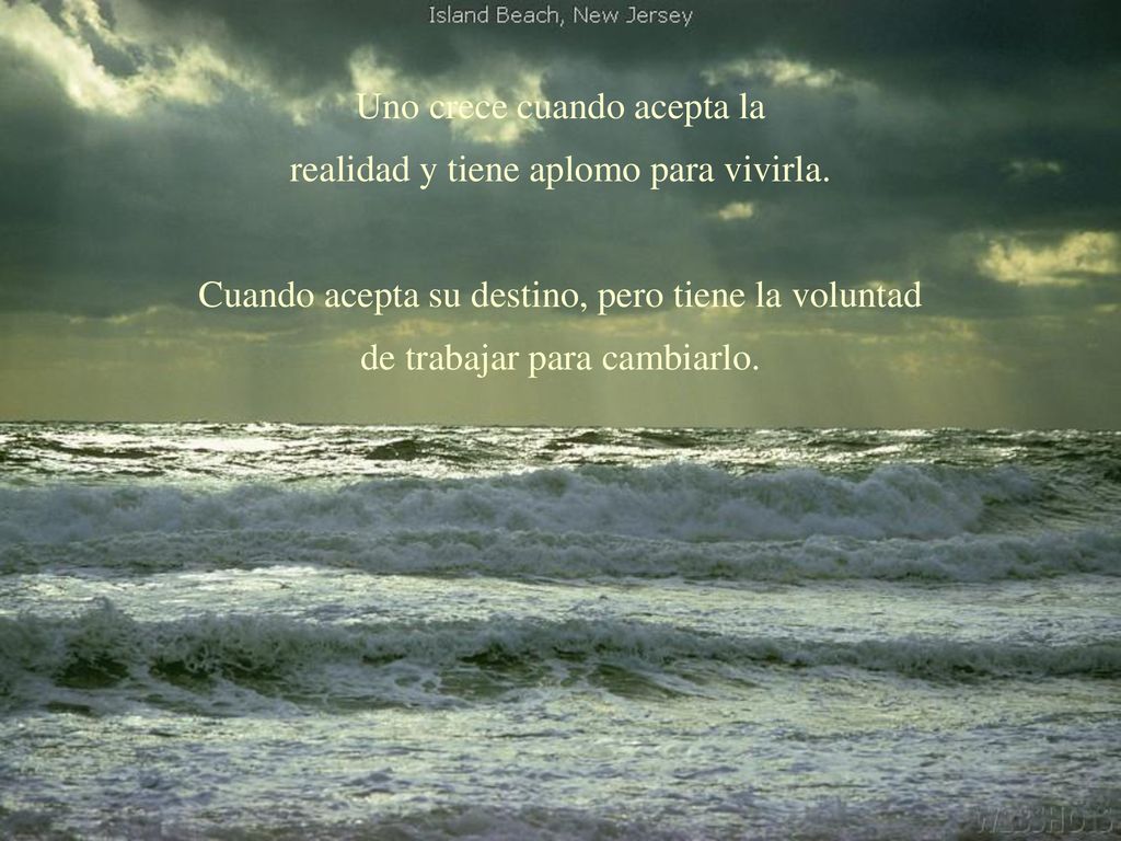 Uno crece cuando acepta la realidad y tiene aplomo para vivirla.
