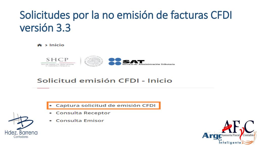 Solicitudes por la no emisión de facturas CFDI versión 3.3
