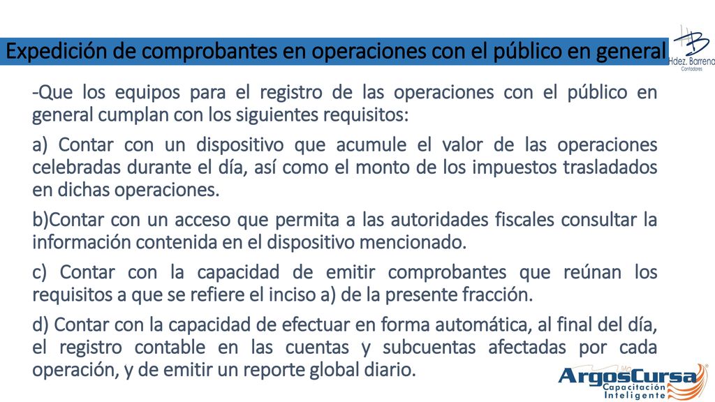 Expedición de comprobantes en operaciones con el público en general