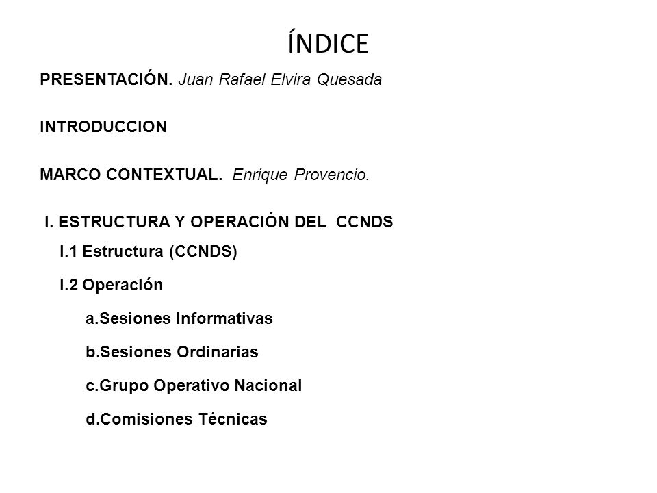ÍNDICE PRESENTACIÓN. Juan Rafael Elvira Quesada INTRODUCCION