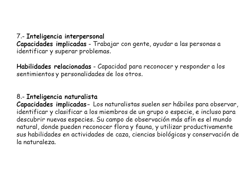 7.- Inteligencia interpersonal