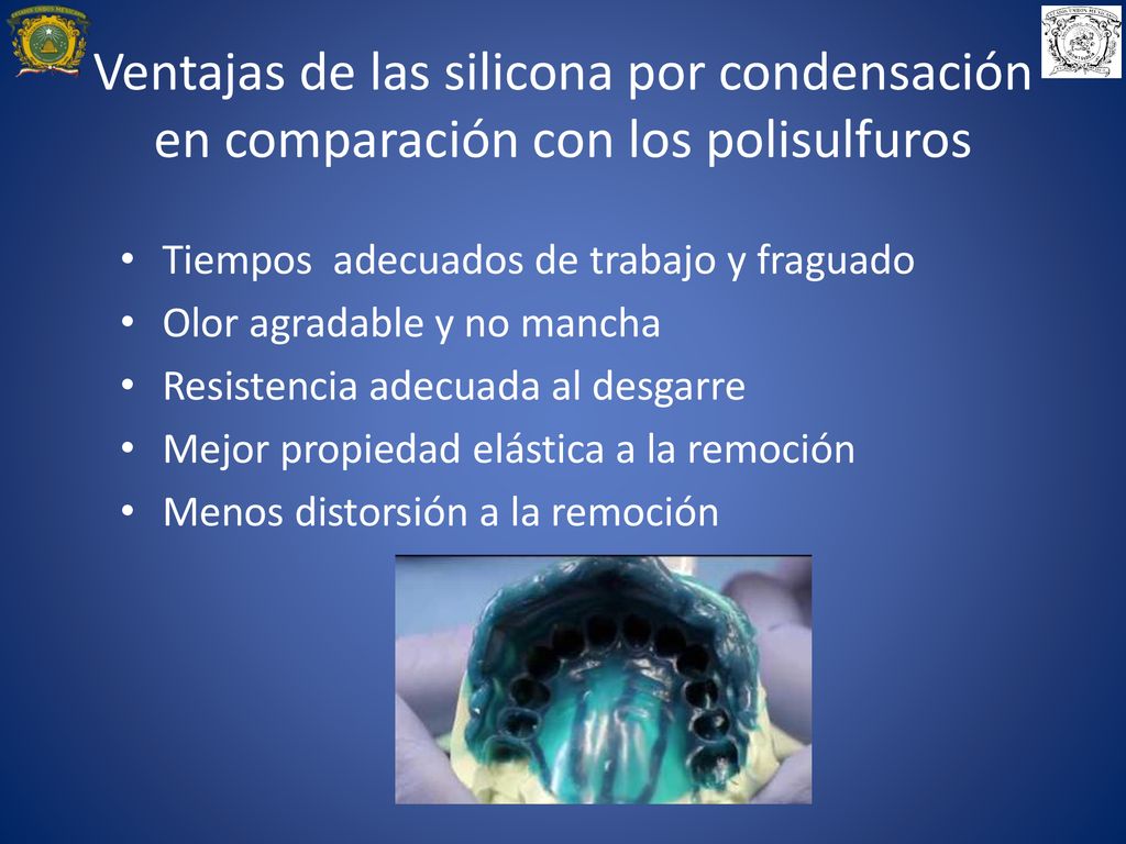 Ventajas de las silicona por condensación en comparación con los polisulfuros