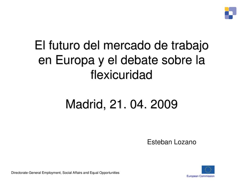 El futuro del mercado de trabajo en Europa y el debate sobre la flexicuridad Madrid,
