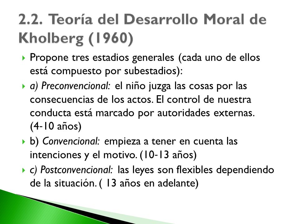 2.2. Teoría del Desarrollo Moral de Kholberg (1960)