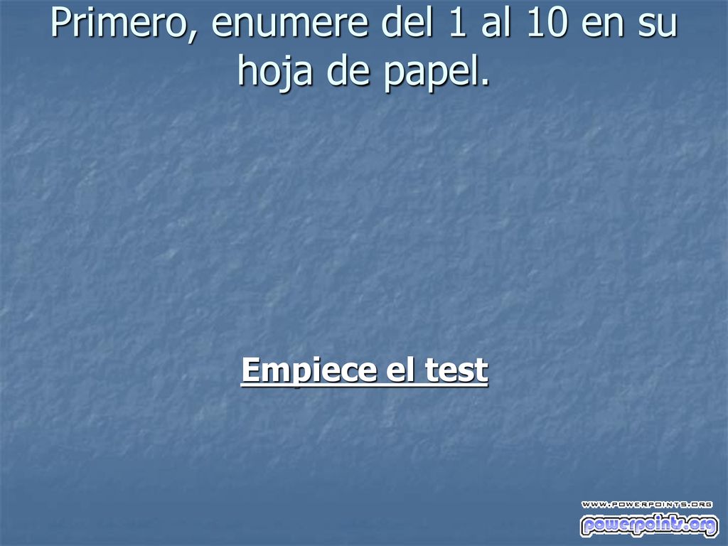 Primero, enumere del 1 al 10 en su hoja de papel.