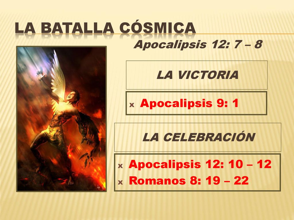 La batalla cósmica Apocalipsis 12: 7 – 8 LA VICTORIA Apocalipsis 9: 1