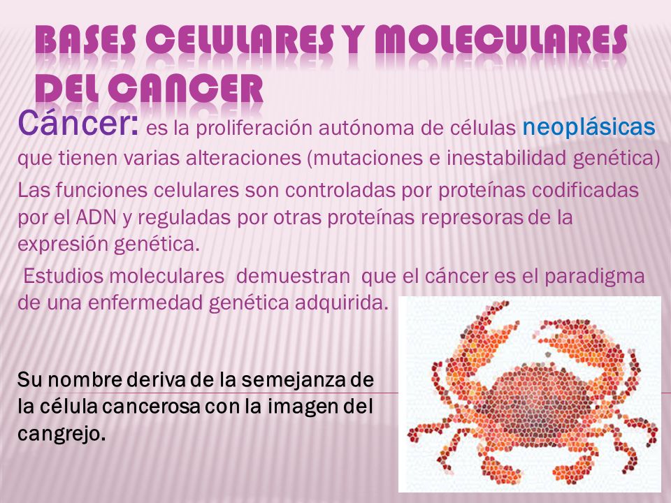 Bases celulares y moleculares del cancer