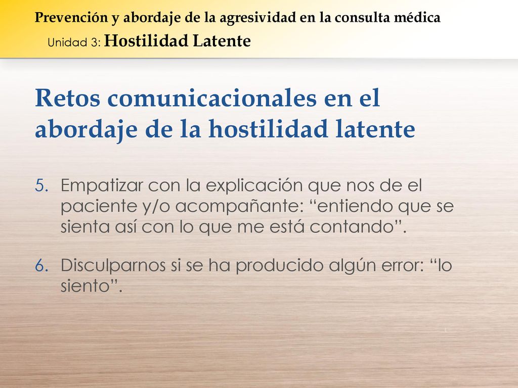 Retos comunicacionales en el abordaje de la hostilidad latente