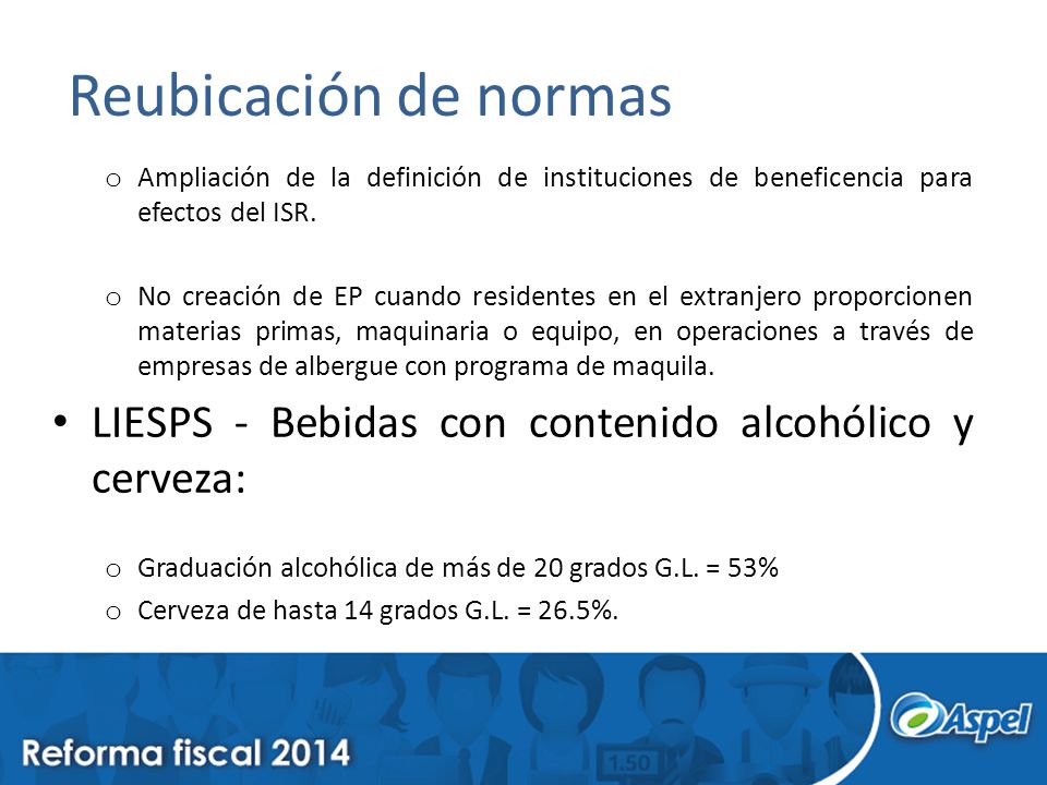 Reubicación de normas Ampliación de la definición de instituciones de beneficencia para efectos del ISR.