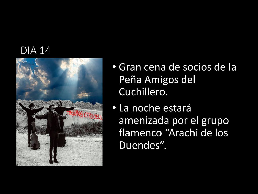 DIA 14 Gran cena de socios de la Peña Amigos del Cuchillero.