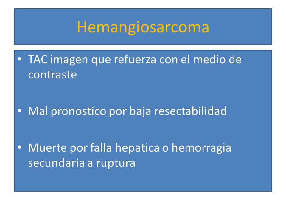 Hemangiosarcoma TAC imagen que refuerza con el medio de contraste