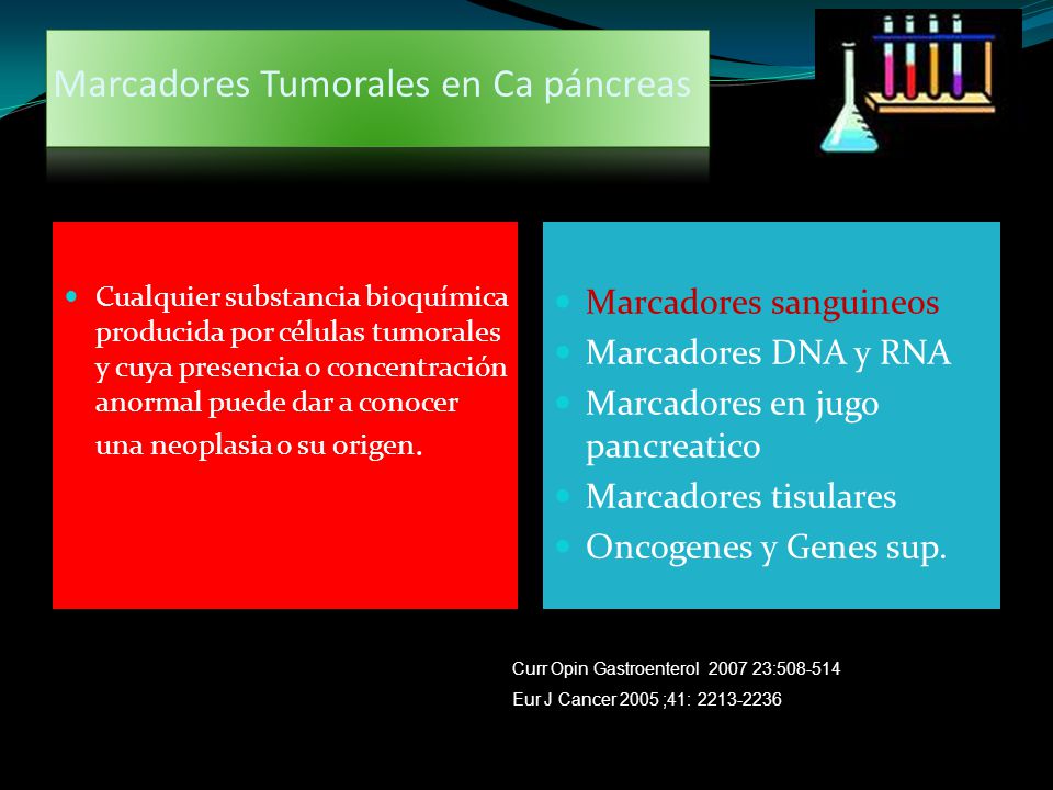 Marcadores Tumorales en Ca páncreas