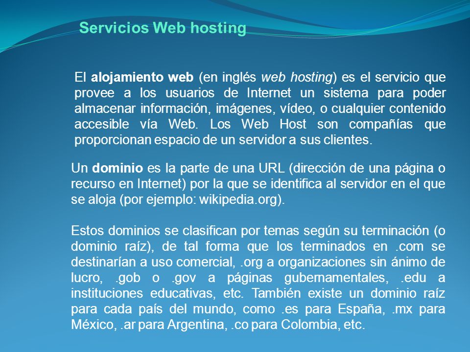 Servicios Web hosting