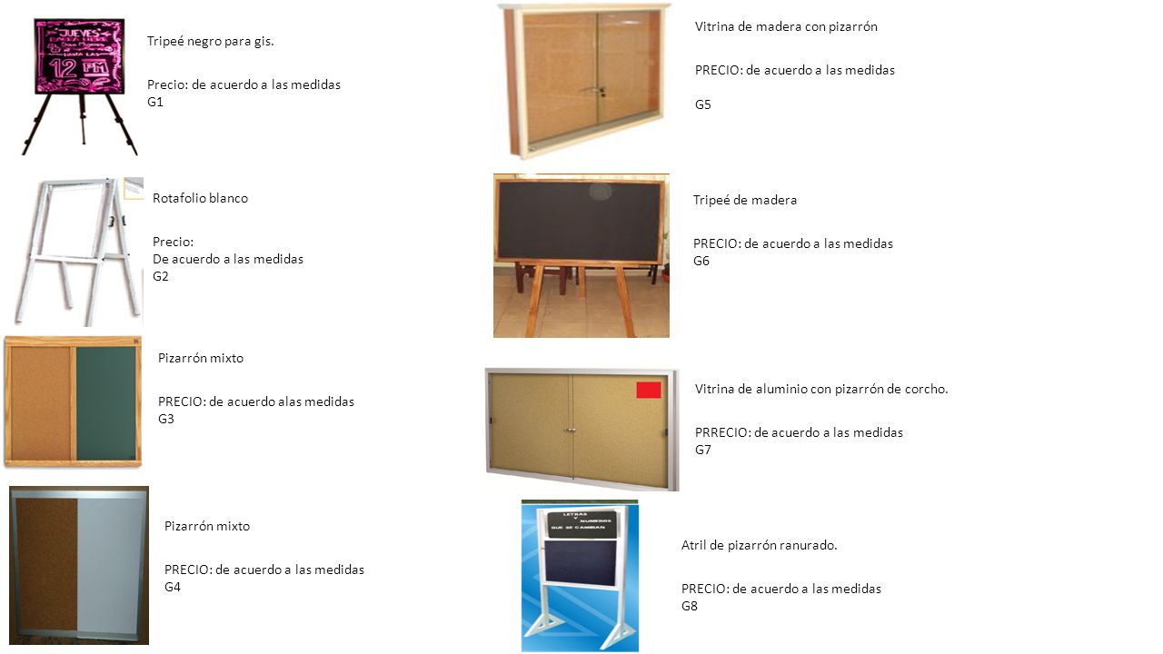 Vitrina de madera con pizarrón