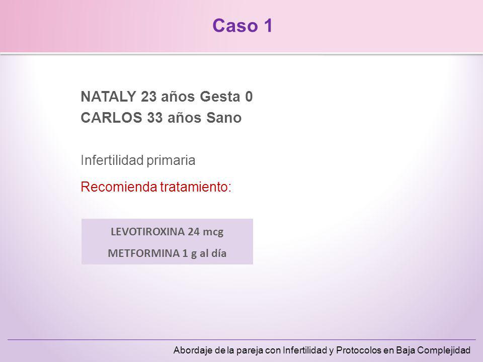 Caso 1 NATALY 23 años Gesta 0 CARLOS 33 años Sano