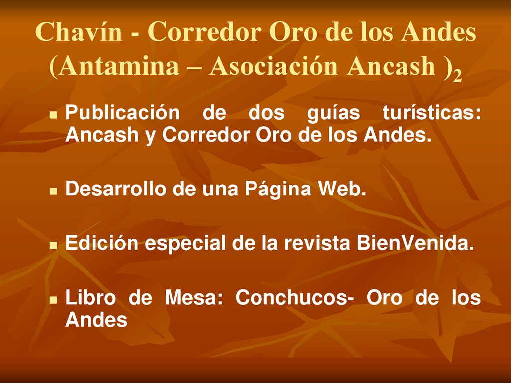 Chavín - Corredor Oro de los Andes (Antamina – Asociación Ancash )2