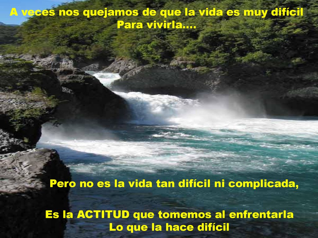 A veces nos quejamos de que la vida es muy difícil Para vivirla….