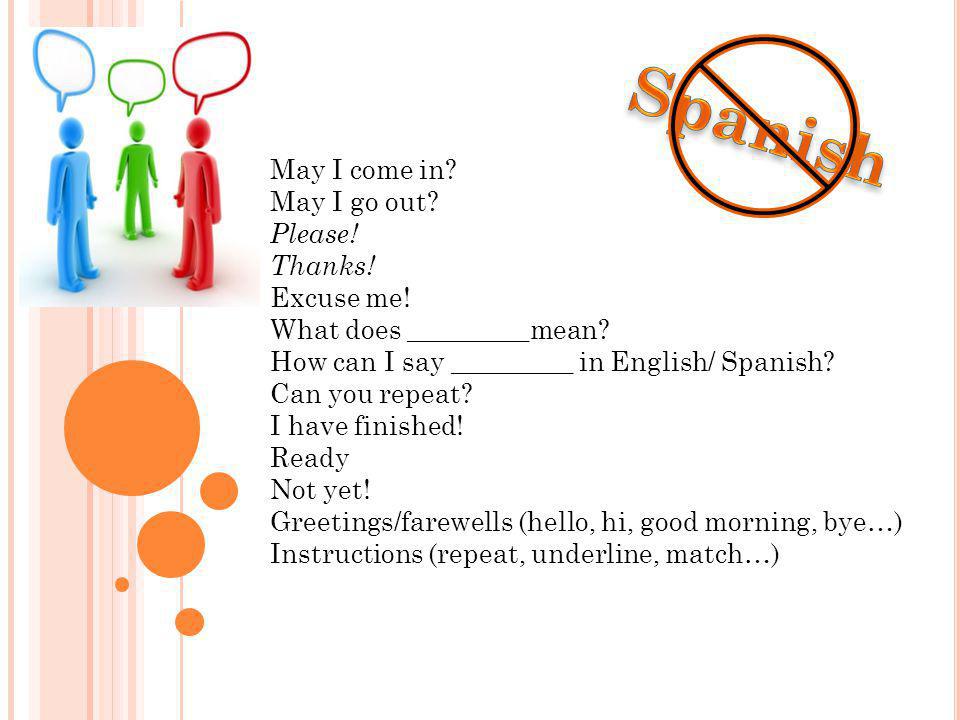 Spanish May I come in May I go out Please! Thanks! Excuse me!
