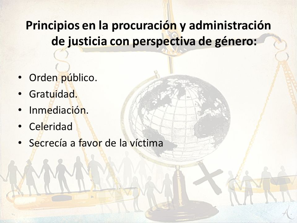 Principios en la procuración y administración de justicia con perspectiva de género: