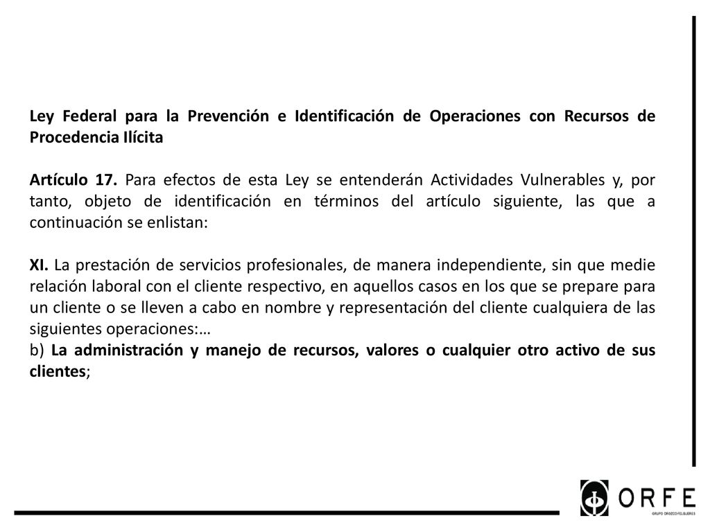 Ley Federal para la Prevención e Identificación de Operaciones con Recursos de Procedencia Ilícita