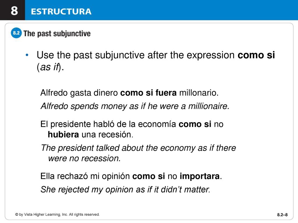 Use the past subjunctive after the expression como si (as if).