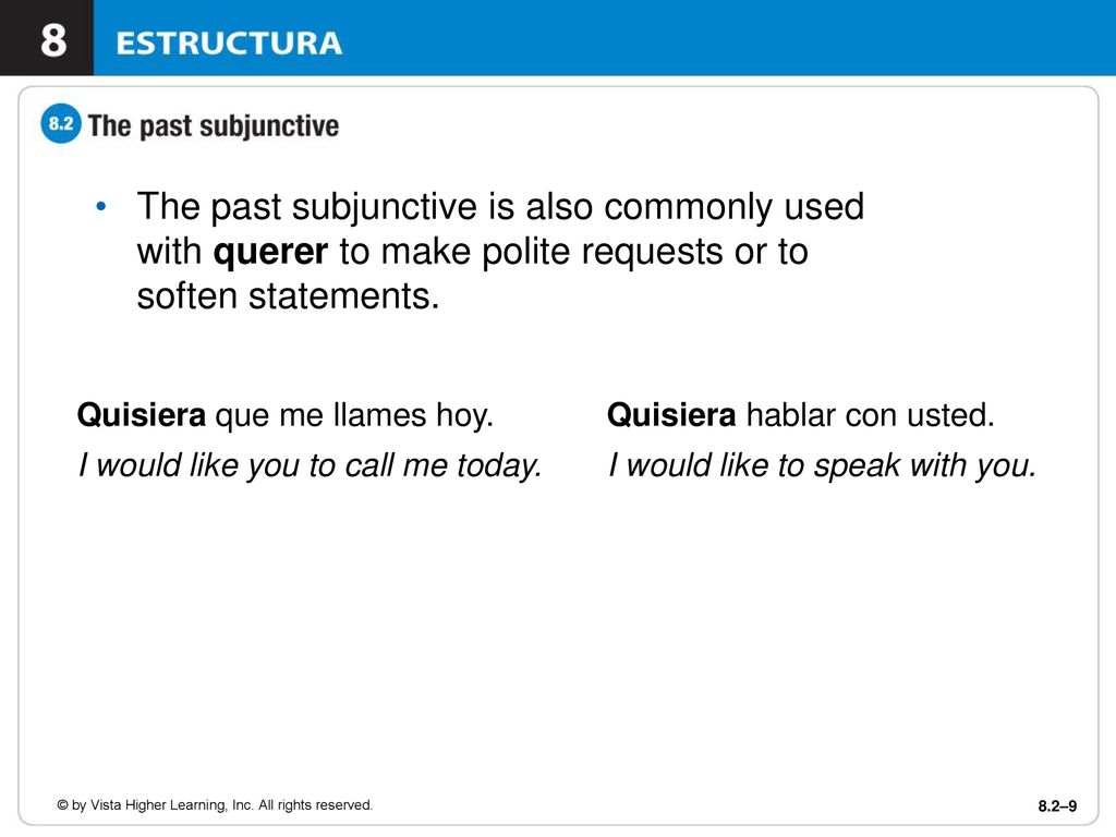 The past subjunctive is also commonly used with querer to make polite requests or to soften statements.