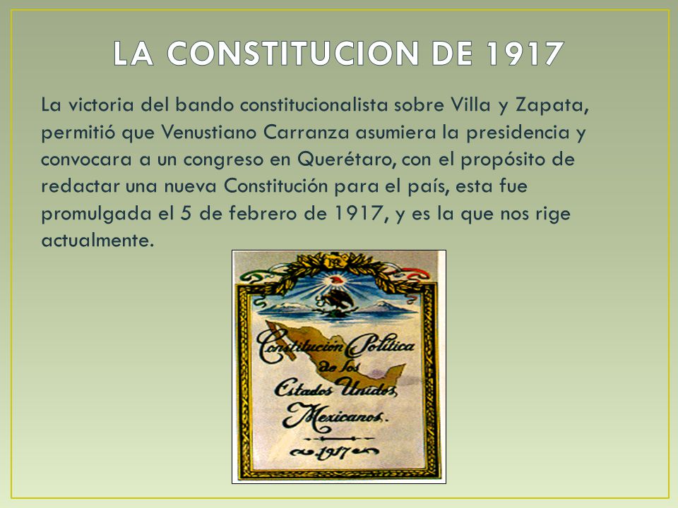LA CONSTITUCION DE 1917